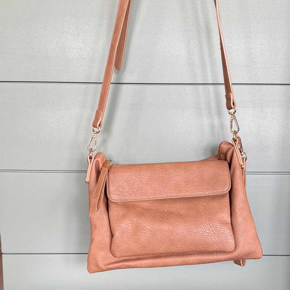 Shiraleah Tan Crossbody Bag with Gold Accents